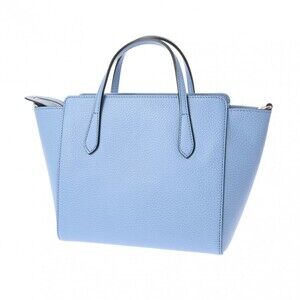 Gucci Handle Leather Handbag Swing Blue Top